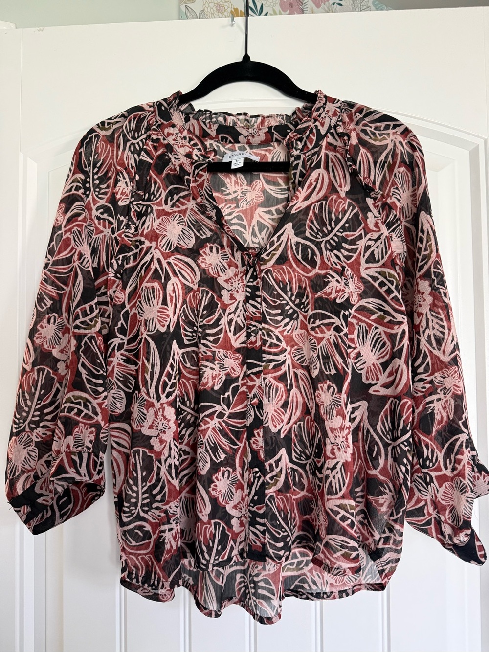 Evereve Floral Sheet Blouse